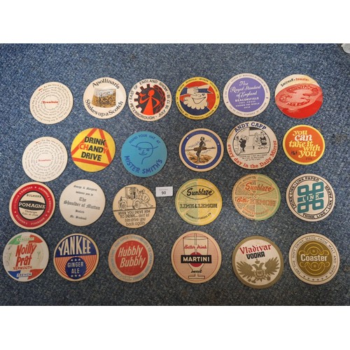 90 - Vintage/Retro Collectable Beer Mats x24 Drink Related