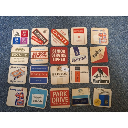 86 - Vintage/Retro Collectable Beer Mats x20 To Include Smoking Related (Rare)