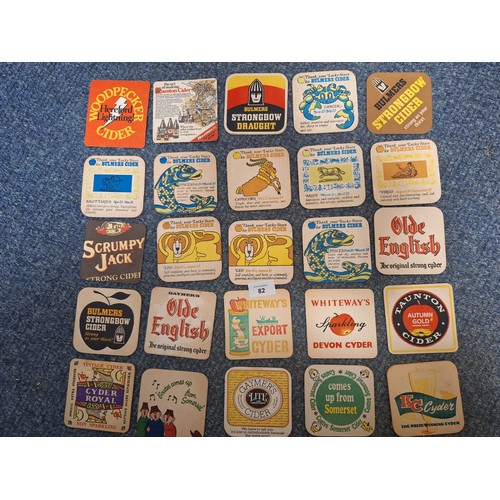 82 - Vintage/Retro Collectable Beer Mats x25 Cider Themed