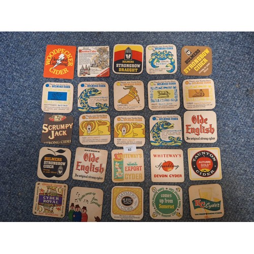 82 - Vintage/Retro Collectable Beer Mats x25 Cider Themed