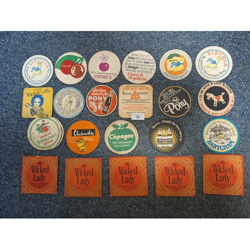 79 - Vintage/Retro Collectable Beer Mats x20 To Include Babycham, Pony Etc