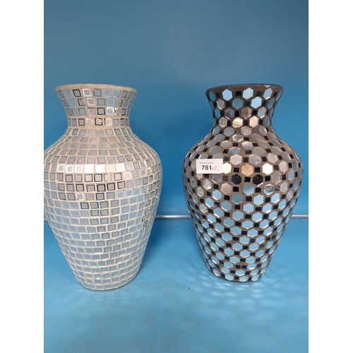 781 - Mirrored Mosaic Vases x2 14