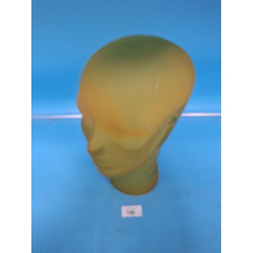 748 - Vintage Large Yellow Glass Head