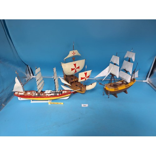 744 - Model Ships x3