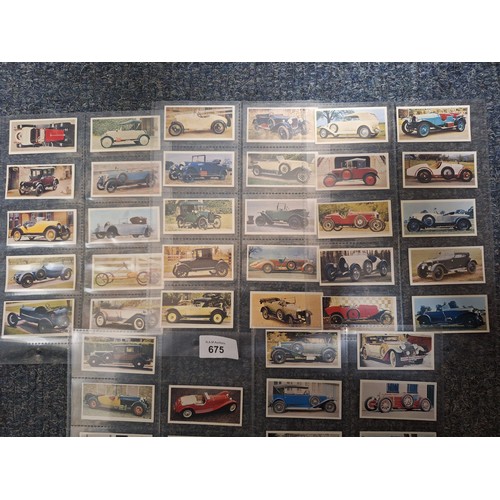 675 - 49 Black Cat Cigarette Cards Cars 1 Card Missing To Complete The Set