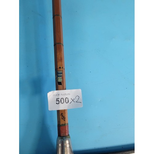 500 - Vintage Bamboo 2 Piece Rod By Black Signed and Numbered Has Wear But In Good Condition