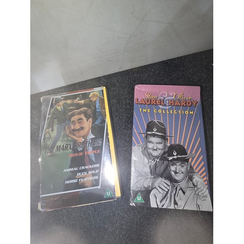 637 - Boxed VHS Sets x2 to Include Laurel and Hardy and the Marx Brothers