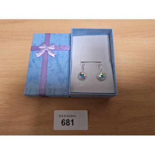 681 - Boxed 925 Silver Stoned Earrings