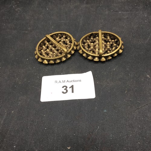 31 - Victorian Stoned Belt Buckles x2