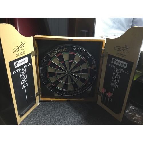 328 - Unicorn Phil The Power Taylor Dart Board Cased With Darts