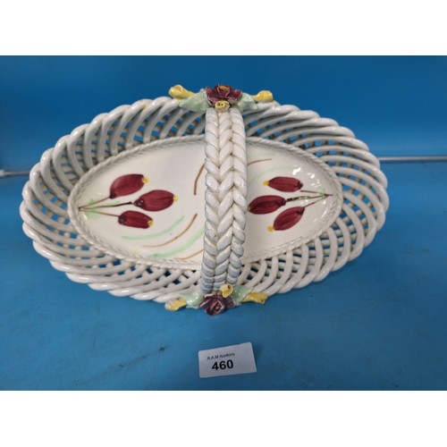 460 - Vintage Italian Majolica Fret Basket 12