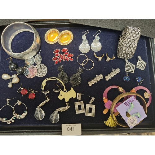 841 - Pad of Fashion and Vintage Earrings and Bracelets