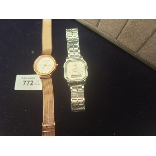 772 - Gents Lorus Watches x2 One Is Semi Digital and One Is Gold Toned With Marks