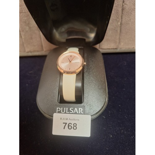 768 - Boxed Pulsar Ladies Watch With Leather Strap