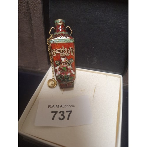 737 - Vintage Japanese Cloisonne Scent Bottle (rare)