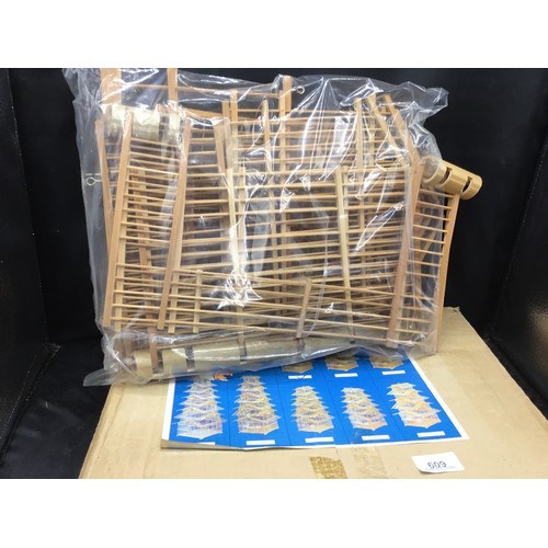 609 - Boxed Vintage Bamboo Bird Cage