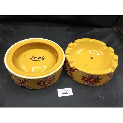 464 - Brand New Nwver Used Castlemaine XXXX Ashtrays x2