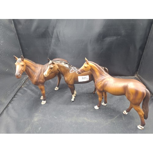 641 - Horses x3 All Are Marked One Is Beswick Needs an Ear Repair