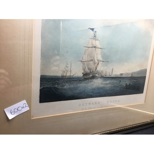 600 - Framed Print and Engraving and a Print of Ships