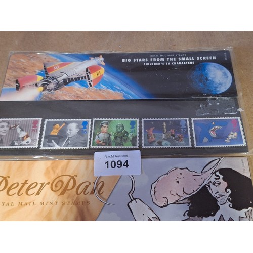 1094 - Big Stars From The Small Screen Royal Mail Stamps and a Peter Pan Stamp Set