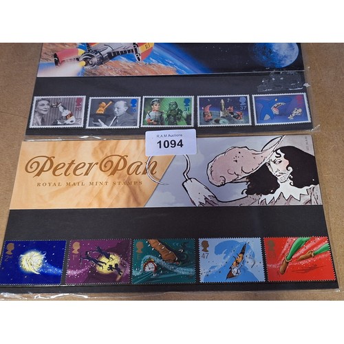 1094 - Big Stars From The Small Screen Royal Mail Stamps and a Peter Pan Stamp Set