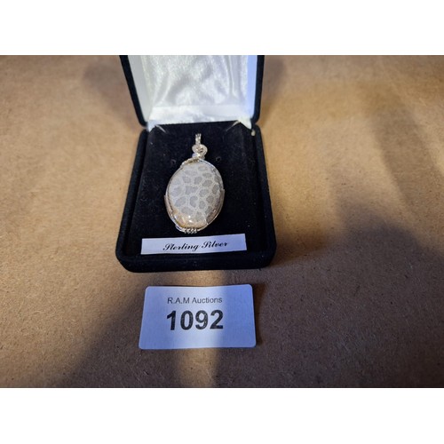 1092 - Boxed 925 Solid Silver Fossilised Coral Jewellery