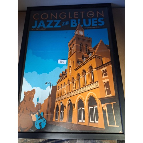 1087 - Limited Edition Congleton Jazz and Blues 20l6 Framed Poster 41/100