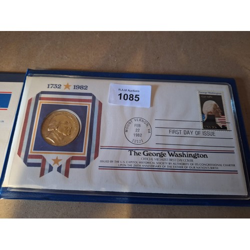 1085 - George Washington Official Medalist First Day Cover