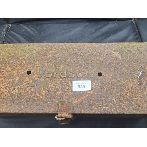 549 - Antique Fordson Tractor Tool Box With Vintage Tools