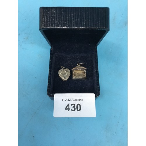430 - Vintage 925 Silver Charms and a Vintage 925 Silver Locket
