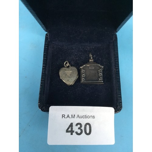 430 - Vintage 925 Silver Charms and a Vintage 925 Silver Locket