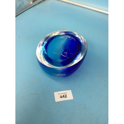442 - Murano Somneso Two Toned Blue Dish/Vase Super Heavy