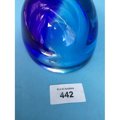 442 - Murano Somneso Two Toned Blue Dish/Vase Super Heavy
