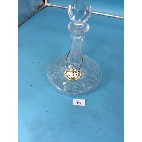 443 - Vintage Ships Decanter With a Coalport Sherry Label