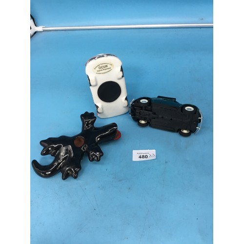 480 - OC UK VW Surfer Camper Collectable Money Box, Surfers VW Bug and an Aussie Lizard