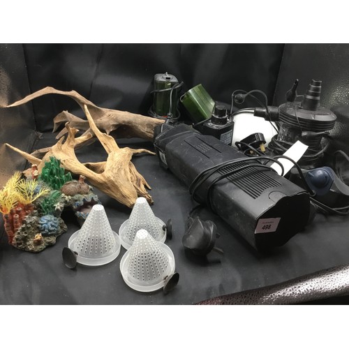 498 - Box of Fishing Tank Accessories