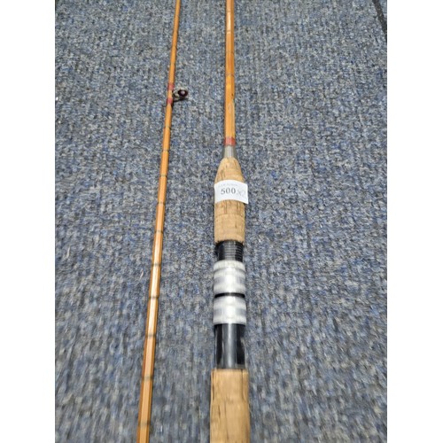 500 - Vintage Bamboo 2 Piece Rod By Black Signed and Numbered Has Wear But In Good Condition
