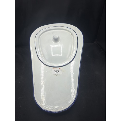 537 - Large Vintage Enamel Pan With Lid