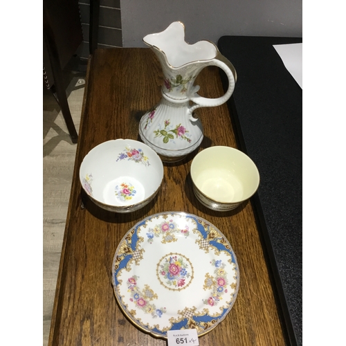 651 - Vintage/Antique Urn/Jug 8” Marked, Shelley Plate, Dish and a Minton Bowl