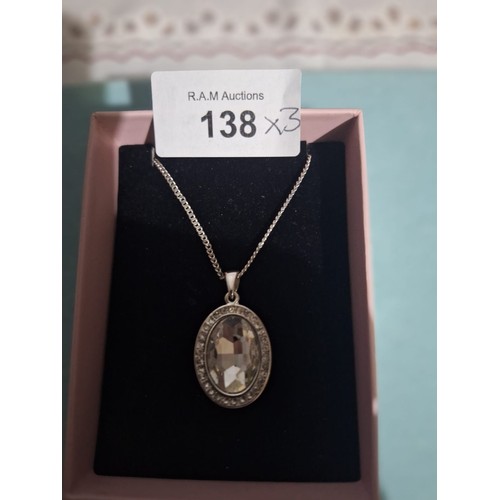 138 - Silver Chain, Boxed John Richards Chain and Pendant and a Boxed Brooch