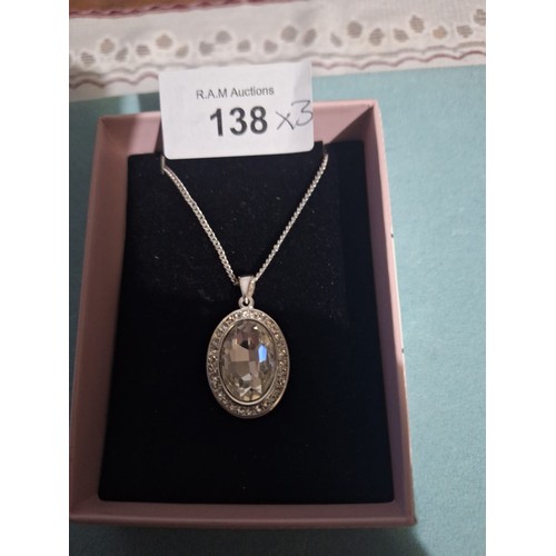 138 - Silver Chain, Boxed John Richards Chain and Pendant and a Boxed Brooch