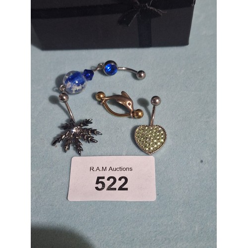 522 - Silver Belly Rings x4 In Various Styles