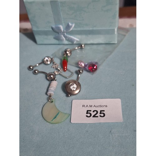525 - Silver Belly Rings x4 In Various Styles