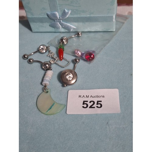 525 - Silver Belly Rings x4 In Various Styles