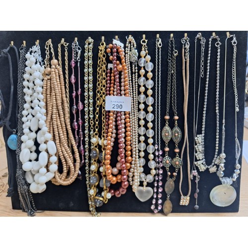 290 - Stand of 17 Fashion and Vintage Necklaces (stand not included)