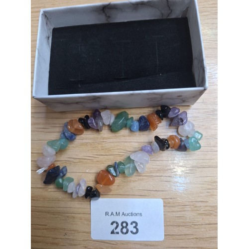 283 - Boxed Genuine Gemstone Bracelet Various Gemstones