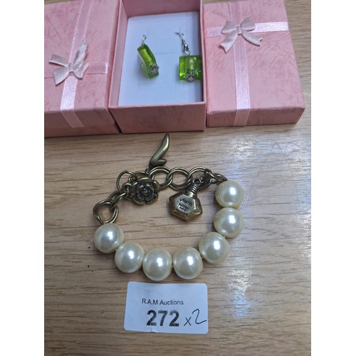 272 - Boxed Murano Style Earrings and an Aimee Paris Designer Bracelet