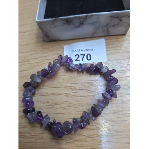 270 - Boxed Genuine Amethyst Bracelet