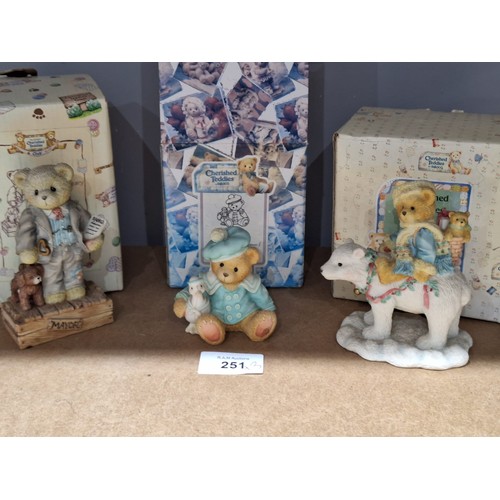 251 - Boxed As New Cherished Teddies x3 With Certificates To Include a Rare Enesco