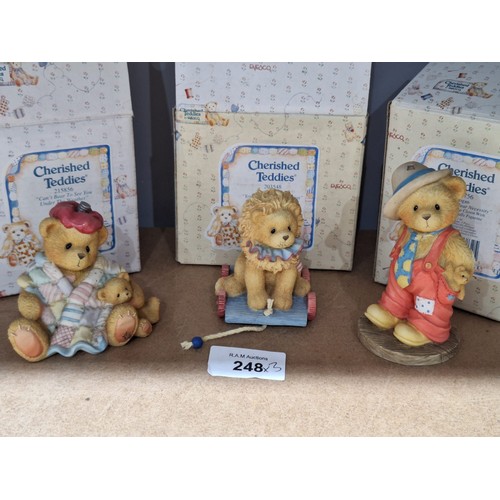248 - Boxed As New Cherished Teddies x3 With Certificates